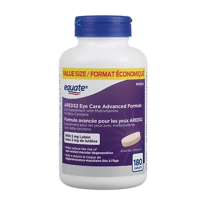 Equate AREDS2 Eye Care Advanced Formula, 180 Caplets