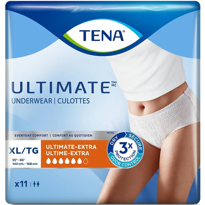 TENA Culottes contre l’incontinence féminine - Absorption ultime - T-Grand - 11 unités T-Grand - 11 unités