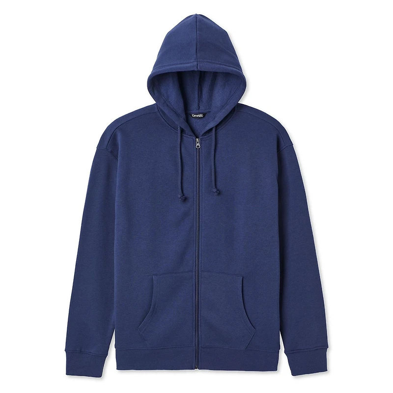Haut à capuchon zippé sur la longueur George pour hommes Tailles P-2XL