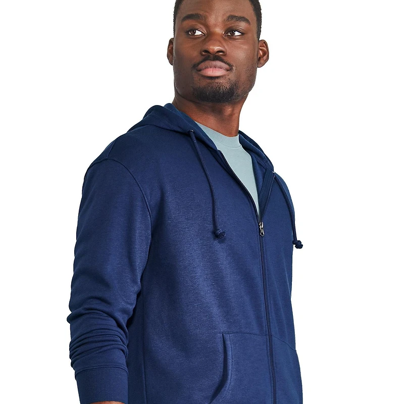 Haut à capuchon zippé sur la longueur George pour hommes Tailles P-2XL