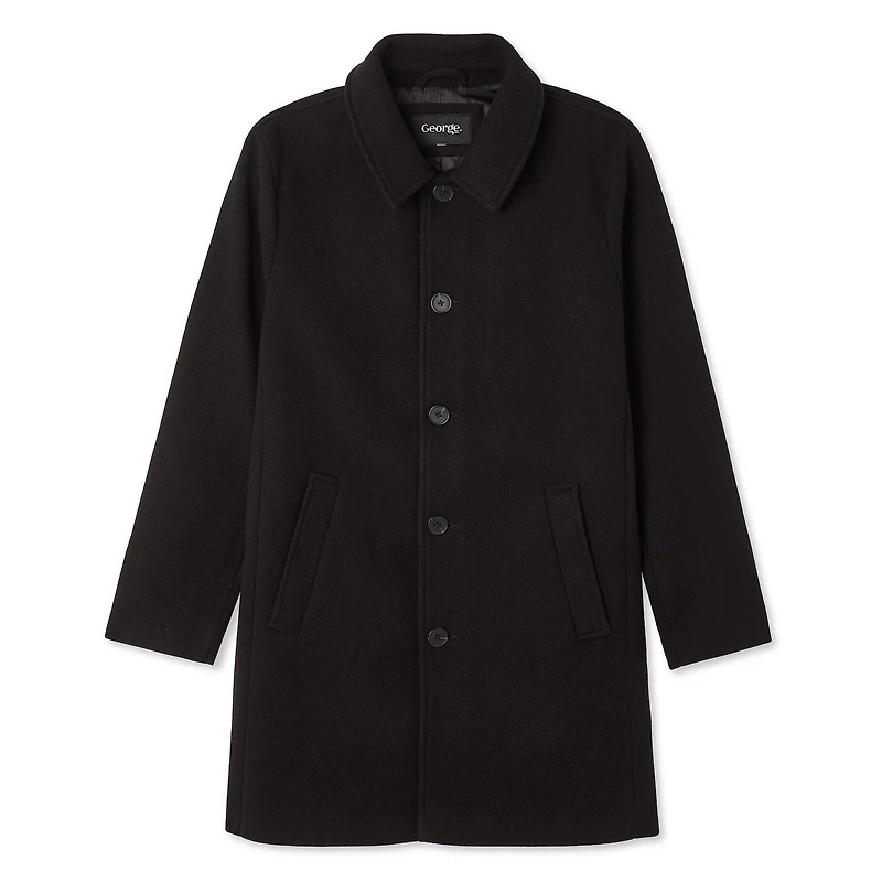 George Men's Faux Wool Coat, Sizes S-2XL
