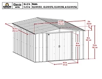 Abri de rangement classique en acier Arrow, 10 x 12, gris flûte