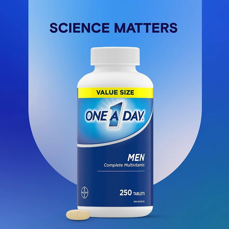 One A Day Multivitamins for Men - Daily Vitamins For Men, Men's Multivitamin With Vitamin A, Vitamin C, Vitamin D and Zinc for Immune Support, Vitamin E, B12, Magnesium, Lycopene Calcium, 250 tablets