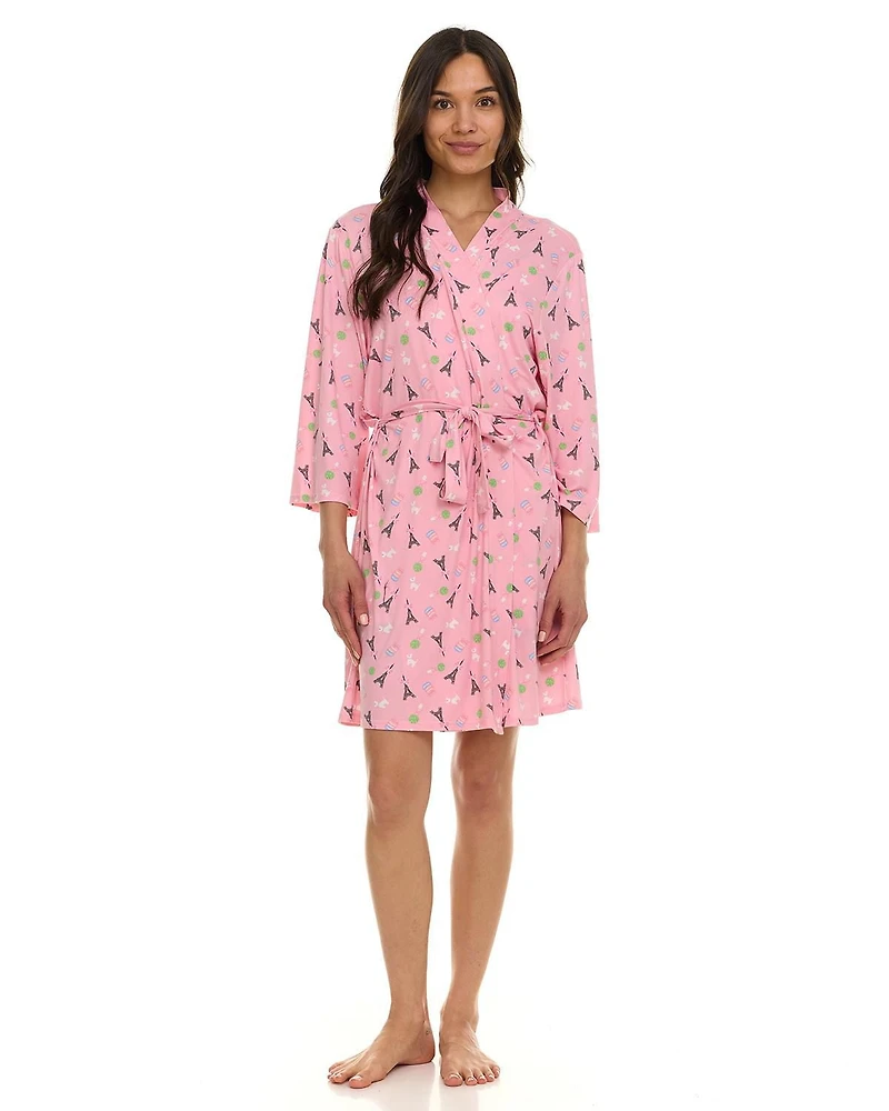 Women's Cozy 3 Piece Pajama Robe Set - Robe, Cami Top and Shorts – Online Exclusive
