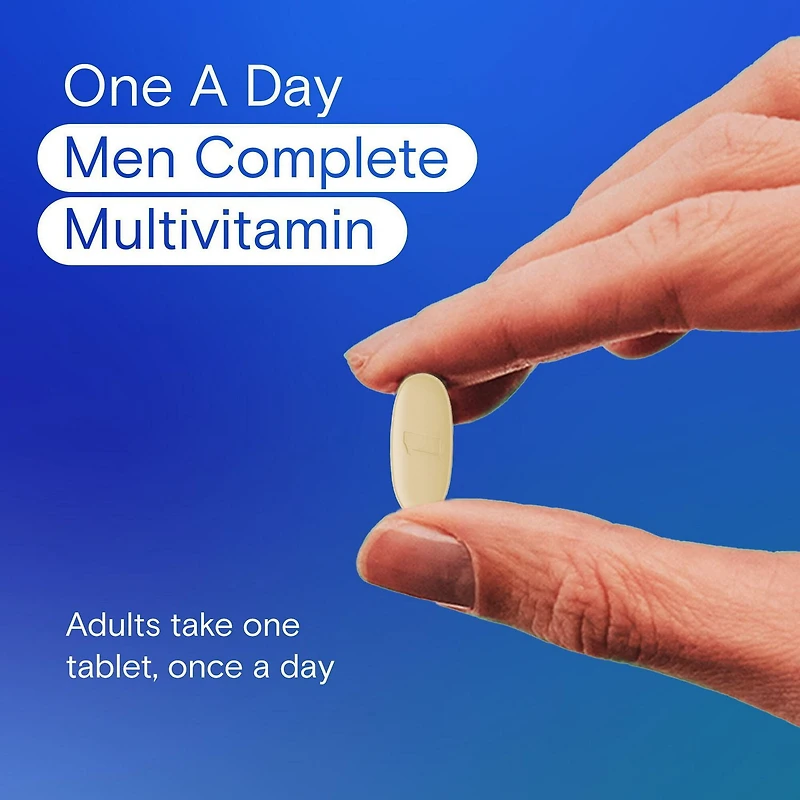 Multivitamines One A Day pour hommes – Vitamines quotidiennes pour hommes, contenant des vitamines A, C et D et du zinc pour soutenir la santé immunitaire, des vitamines E et B12, du magnésium et du calcium