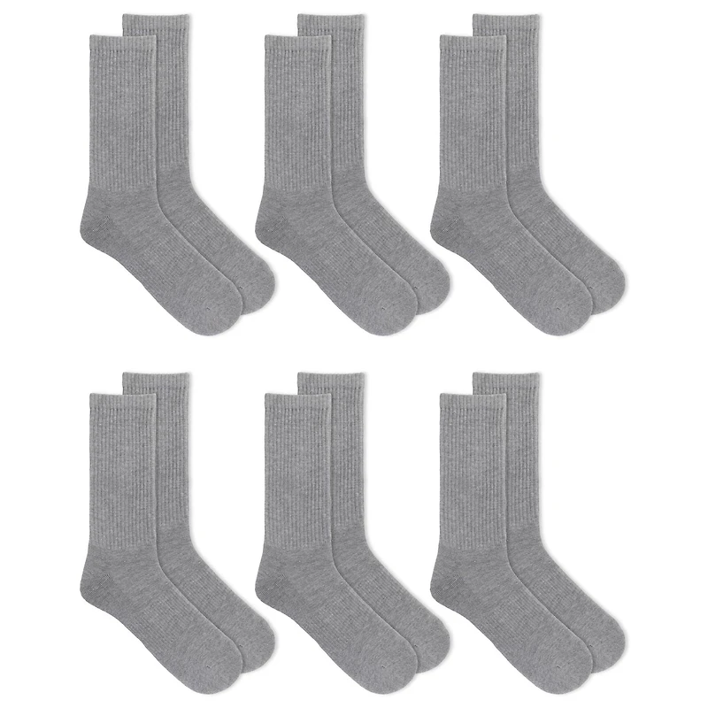 Lot de 6 paires de mi-chaussettes en coton Athletic Works pour hommes