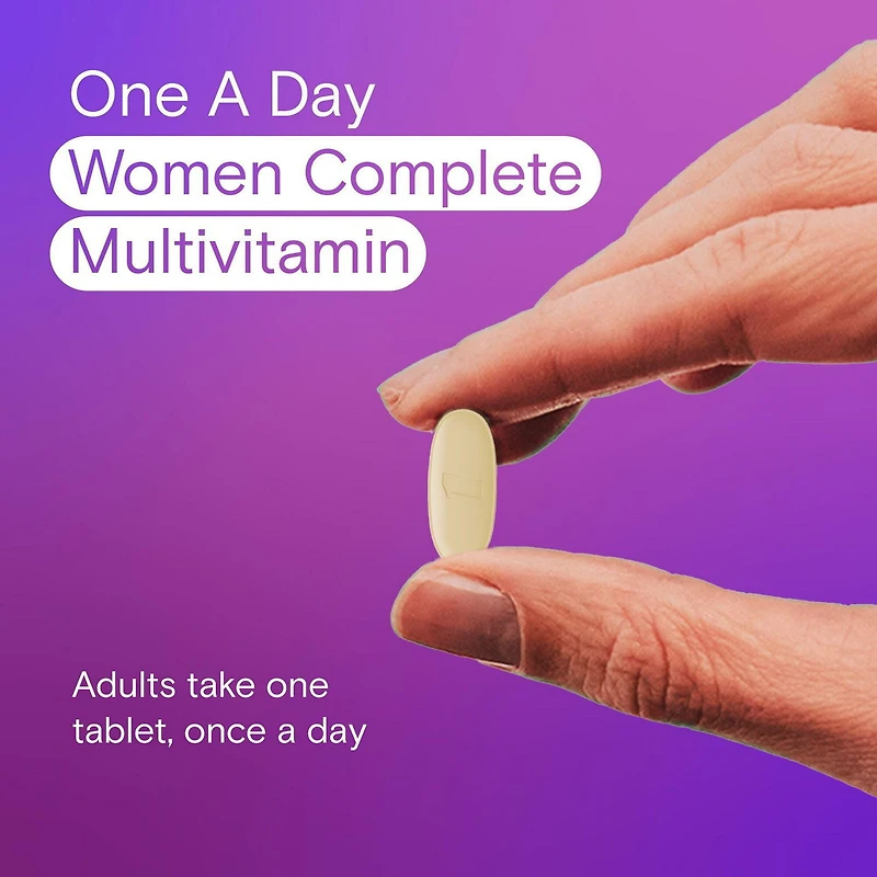 Multivitamines One A Day pour femmes – Vitamines quotidiennes pour femmes – Multivitamines pour femmes avec vitamines A, C et D, zinc pour le soutien immunitaire, vitamines E et B12, biotine, calcium et fer 250 comprimés