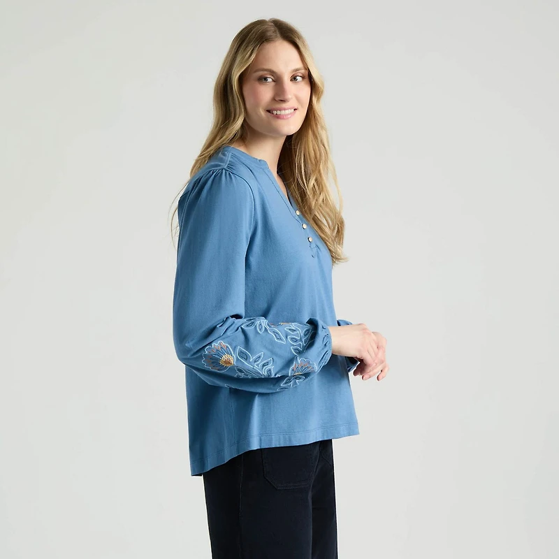 Mexx Women’s Mao Collar Puff Sleeve Blouse, XS-XXL