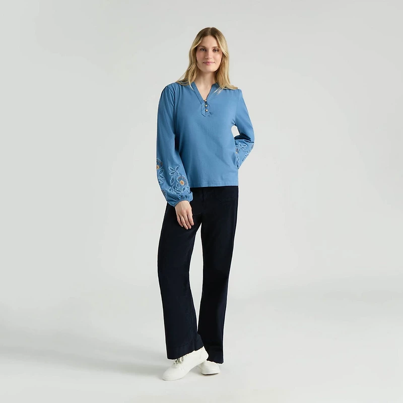 Mexx Women’s Mao Collar Puff Sleeve Blouse, XS-XXL