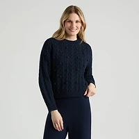 Mexx Women’s Cable Knit Sweater with Knots
