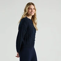 Mexx Women’s Cable Knit Sweater with Knots