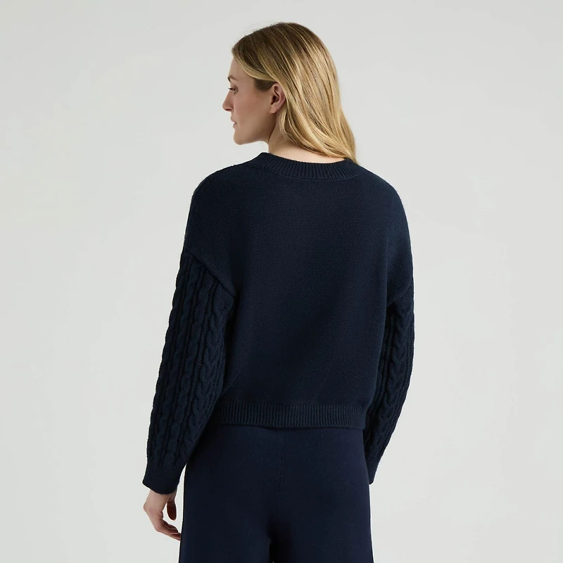 Mexx Women’s Cable Knit Sweater with Knots