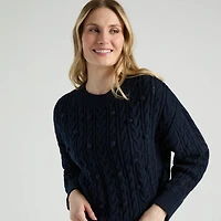 Mexx Women’s Cable Knit Sweater with Knots