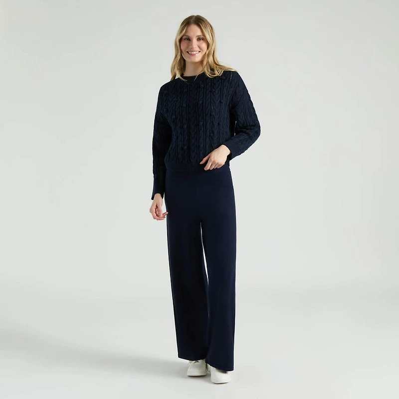 Mexx Women’s Cable Knit Sweater with Knots
