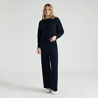 Mexx Women’s Cable Knit Sweater with Knots