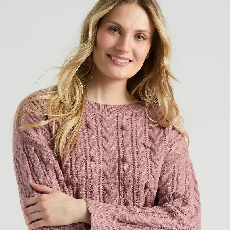 Mexx Pull en tricot torsadé à nœuds pour femmes XS-XXL