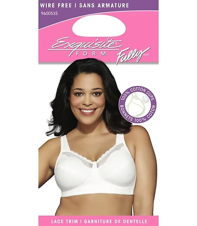 Exquisite Form #9600535 FULLY Cotton Soft Cup Full-Coverage Bra, Lace