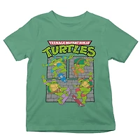 Teenage Mutant Ninja Turtles T-Shirt col rond à manches courtes pour garçon Tailles TP à TG