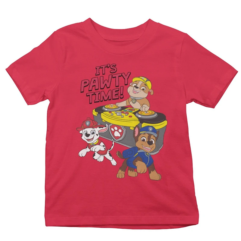La Pat'Patrouille T-Shirt col rond à manches courtes pour garçon Tailles TP à TG