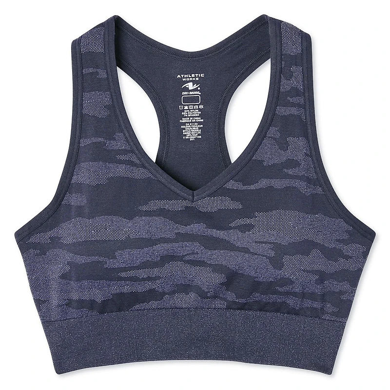 Athletic Works Women's Printed Seamless Racerback Bra
