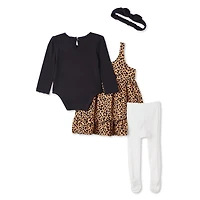 Btween Baby Girls' Dress 4-Piece Set