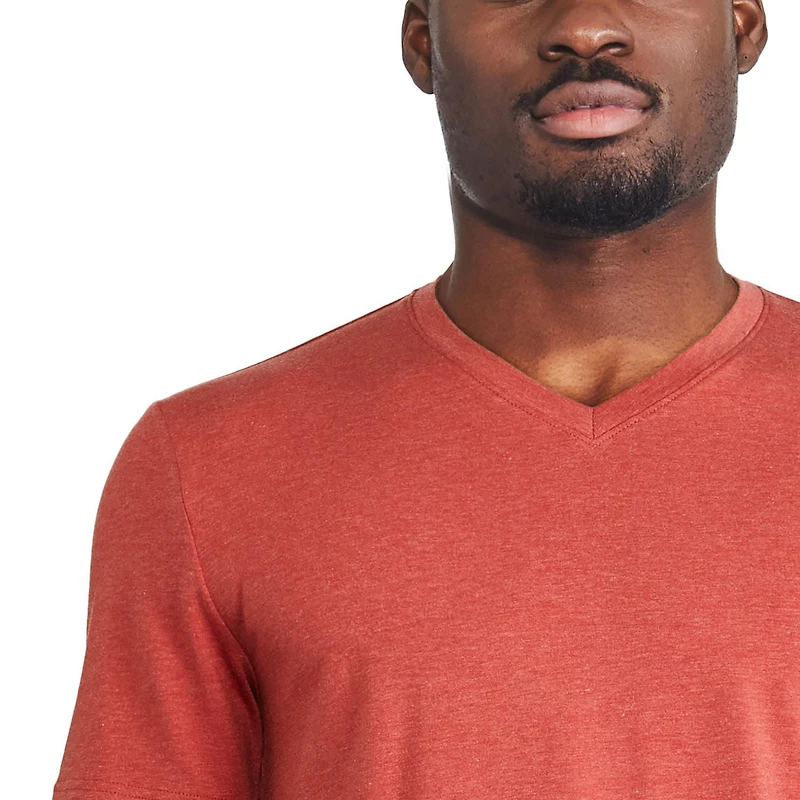 T-shirt extensible à encolure en V George pour hommes Tailles P-2XL