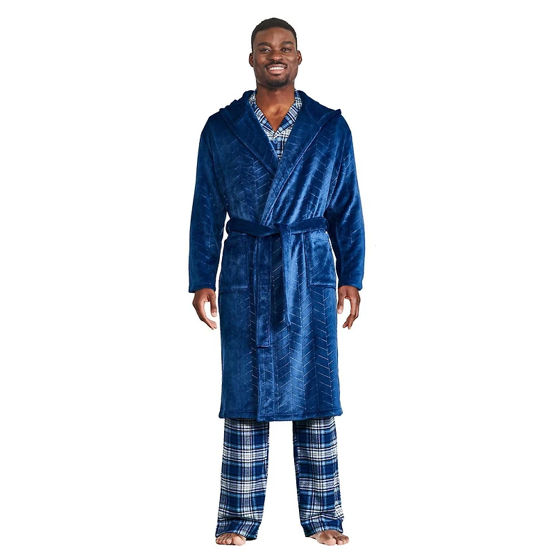 Robe de chambre à capuchon George pour hommes Tailles P/M-G/TG