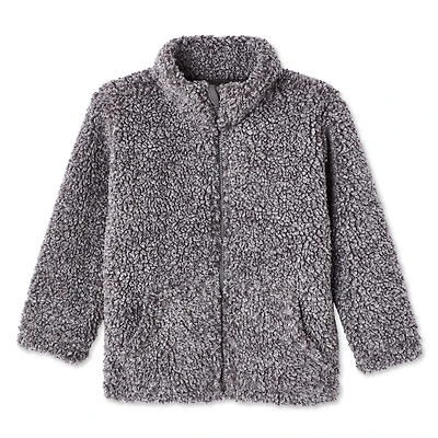 Manteau zippé sur la longueur en fausse peau de mouton George pour petits garçons Tailles 2T-5T