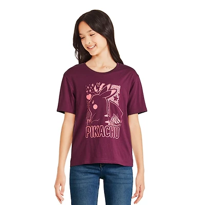 T-shirt à manches courtes Pikachu Pokemon pour filles