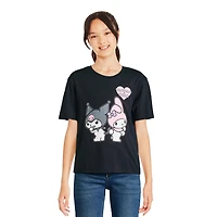 My Melody and Kuromi Girls' Short Sleeve Tee, Sizes XS-XL