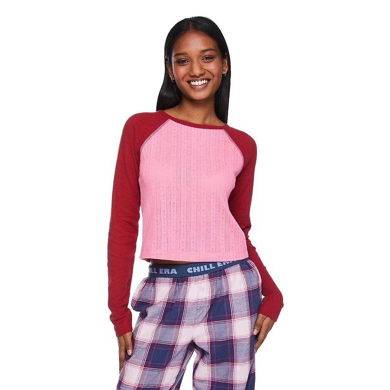 T-shirt de nuit en tricot pointelle No Boundaries pour femmes