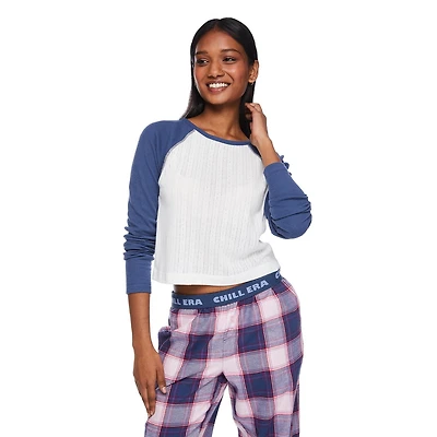 No Boundaries Women's Pointelle Sleep Tee