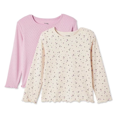 Lot de 2 hauts en tricot George pour petites filles Tailles 2T-5T
