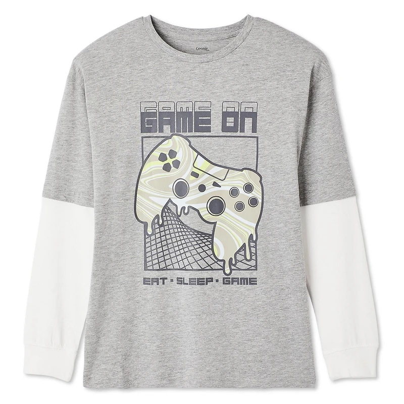 T-shirt à manches longues trompe-l’œil George pour garçons