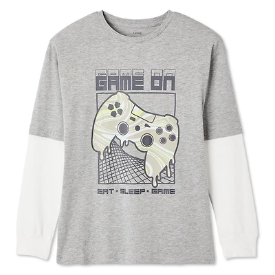 T-shirt à manches longues trompe-l’œil George pour garçons