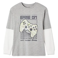 T-shirt à manches longues trompe-l’œil George pour garçons