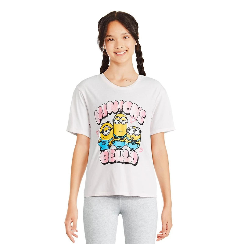 Minions Girls' Short Sleeve Tee, Sizes XS-L