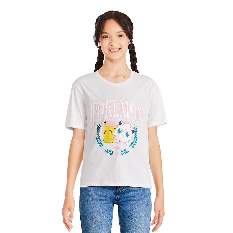 T-shirt à manches courtes Pokémon pour filles Tailles TP–TG