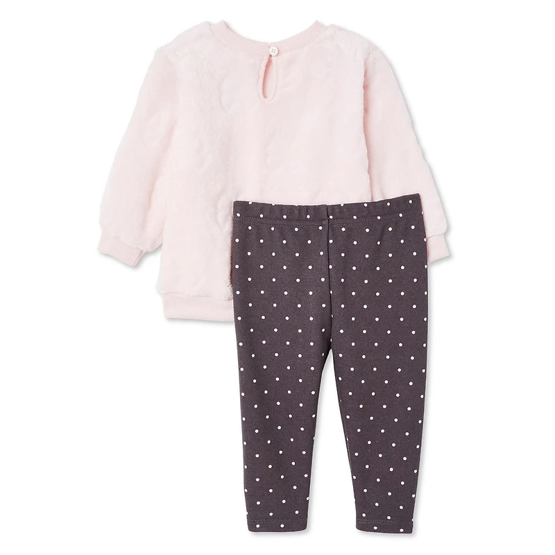 Ensemble 2 pièces en peluche George pour bébés filles Tailles 0-24 mois