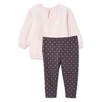 Ensemble 2 pièces en peluche George pour bébés filles Tailles 0-24 mois