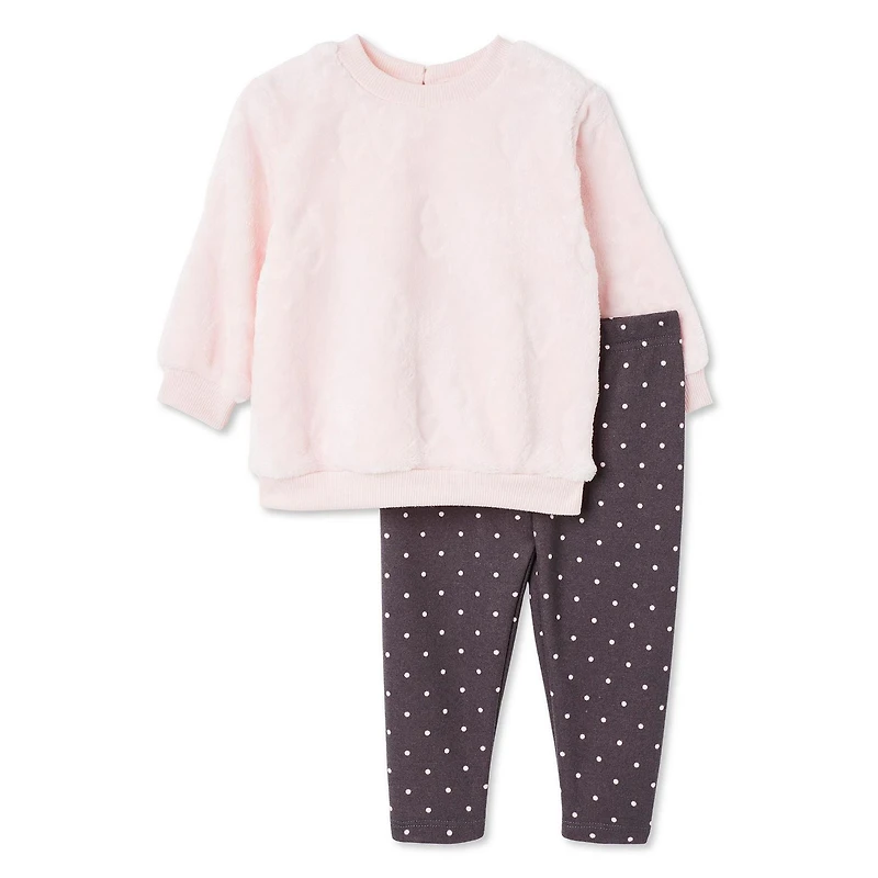Ensemble 2 pièces en peluche George pour bébés filles Tailles 0-24 mois