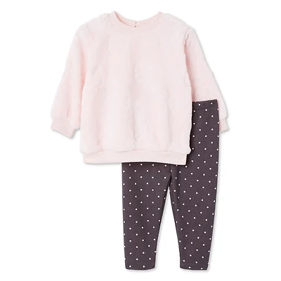 Ensemble 2 pièces en peluche George pour bébés filles Tailles 0-24 mois