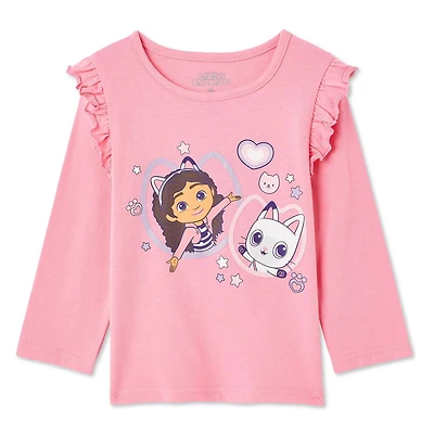 Haut à manches longues Gabby et la maison magique pour petites filles Tailles 2T-5T