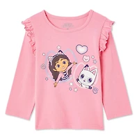 Haut à manches longues Gabby et la maison magique pour petites filles Tailles 2T-5T