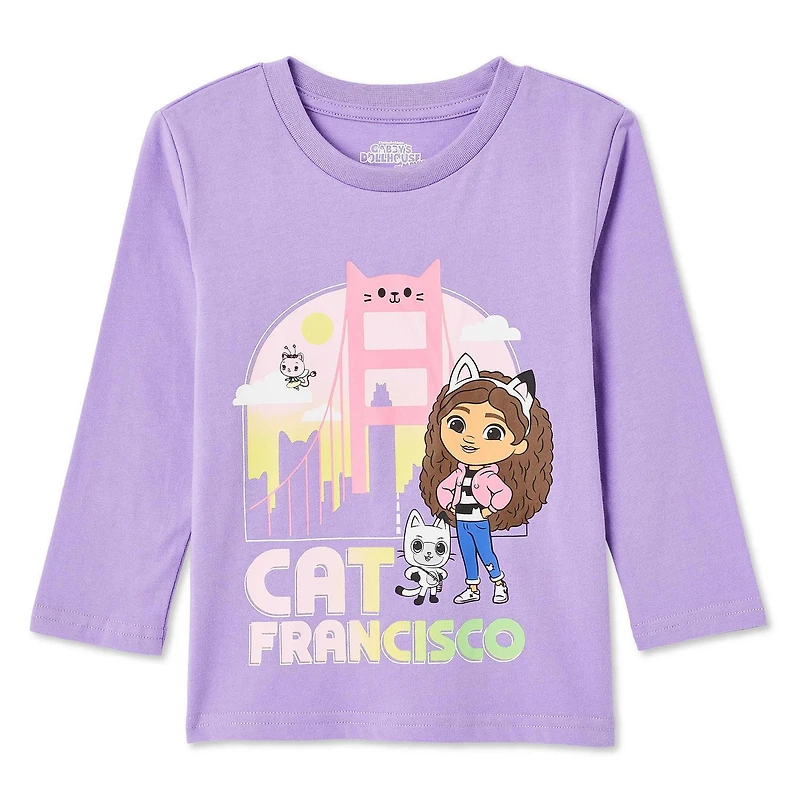 Gabby's Dollhouse Toddler Girls' Long Sleeve Top, Sizes 2T-5T