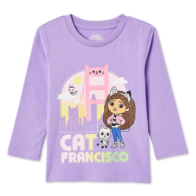 Gabby's Dollhouse Toddler Girls' Long Sleeve Top, Sizes 2T-5T