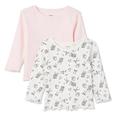 George Baby Girls' Knit Top 2-Pack, Sizes 0-24 months