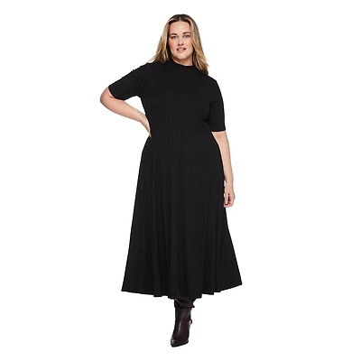 George Women's Plus Short Sleeve Rib Maxi Dress