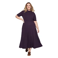 Robe longue à manches courtes et en tricot côtelé George Plus pour femmes Tailles 1X-4X