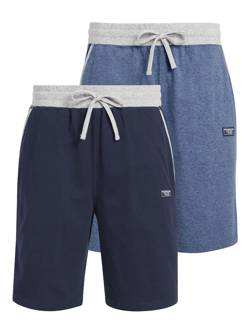 Lot de 2 shorts de détente de nuit en jersey avec poches pour hommes Chaps